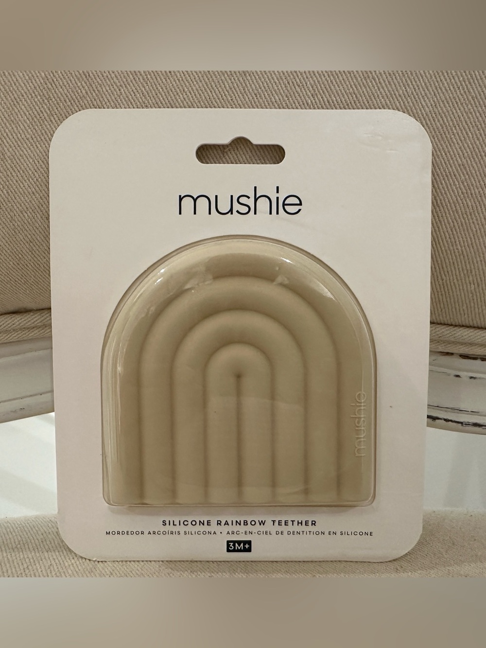 NWT Mushie Rainbow Teether Toy in Shifting Sand